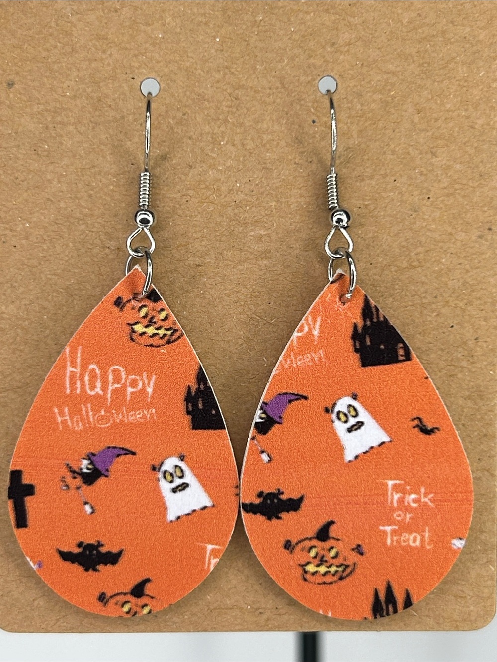*LAST SET* Mini Faux Leather Teardrop Earrings Halloween Fashion Jewelry